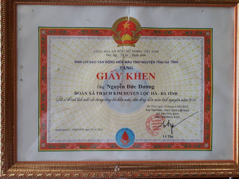 Cảm phục anh thợ hồ hơn 20 lần hiến máu cứu người cam phuc anh tho ho hon 20 lan hien mau cuu nguoi