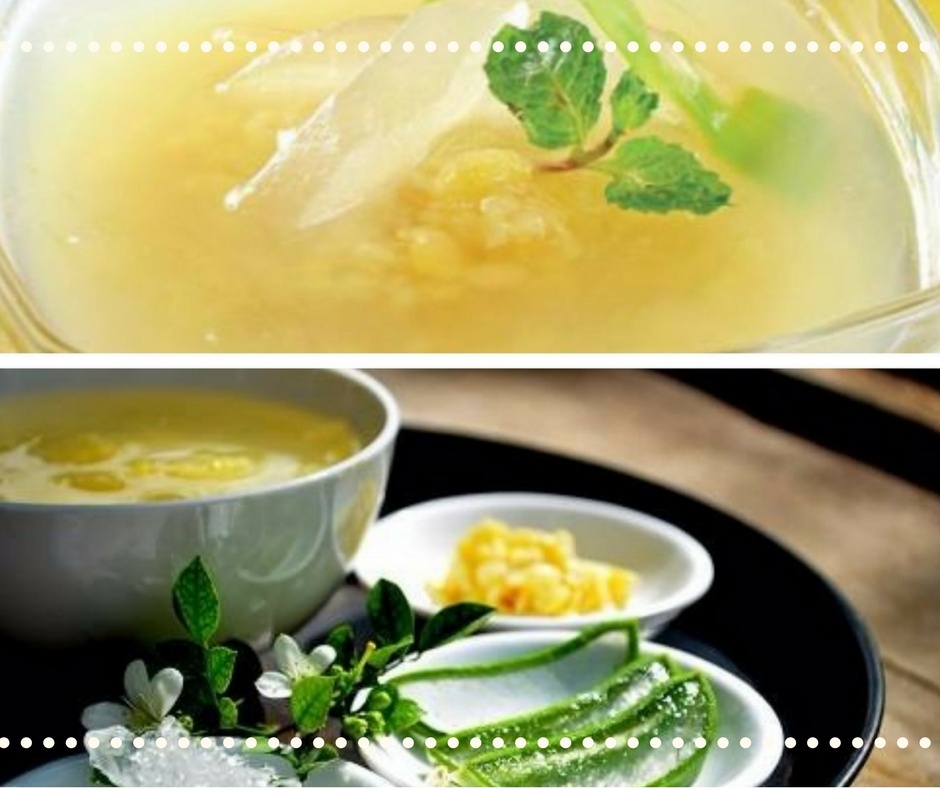 Chè đậu xanh nha đam, thanh mát đẹp da che dau xanh nha dam thanh mat dep da