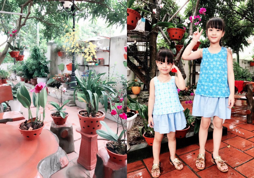 khu vuon nho xinh ngap tran hoa thom ai ai cung me cua ba me tre o hai duong
