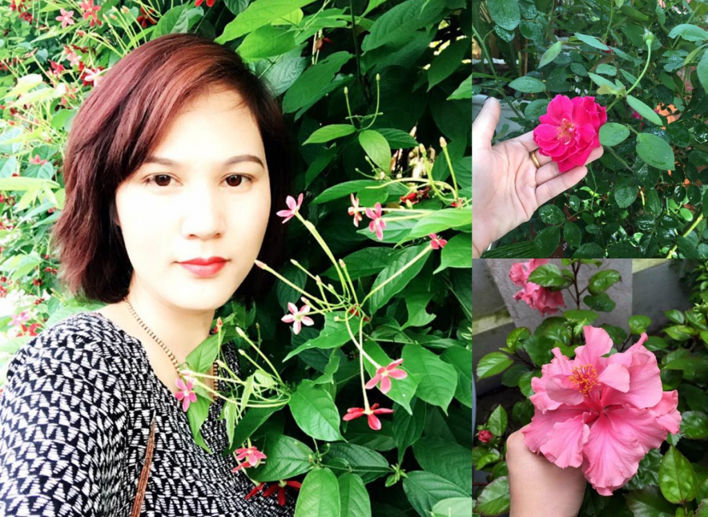 khu vuon nho xinh ngap tran hoa thom ai ai cung me cua ba me tre o hai duong