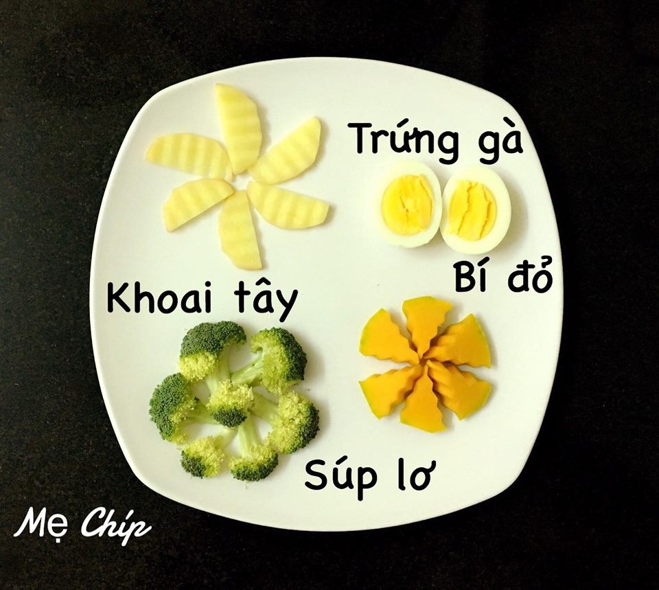 me 9x sai thanh trang tri mon an dep mat be bieng an den may cung them