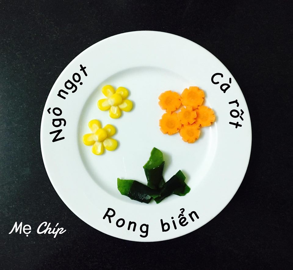 me 9x sai thanh trang tri mon an dep mat be bieng an den may cung them