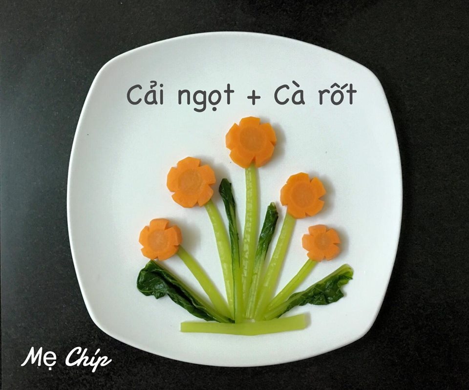 me 9x sai thanh trang tri mon an dep mat be bieng an den may cung them