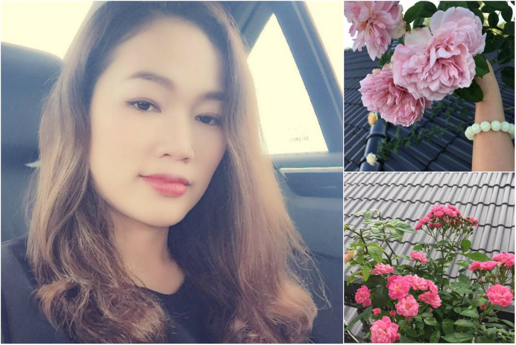 mai me ngam ban cong nho xinh thom ngat hoa hong cua ba me 2 con o soc trang