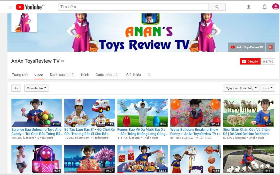 nhung kenh youtube duoc tre em theo doi nhieu nhat o viet nam