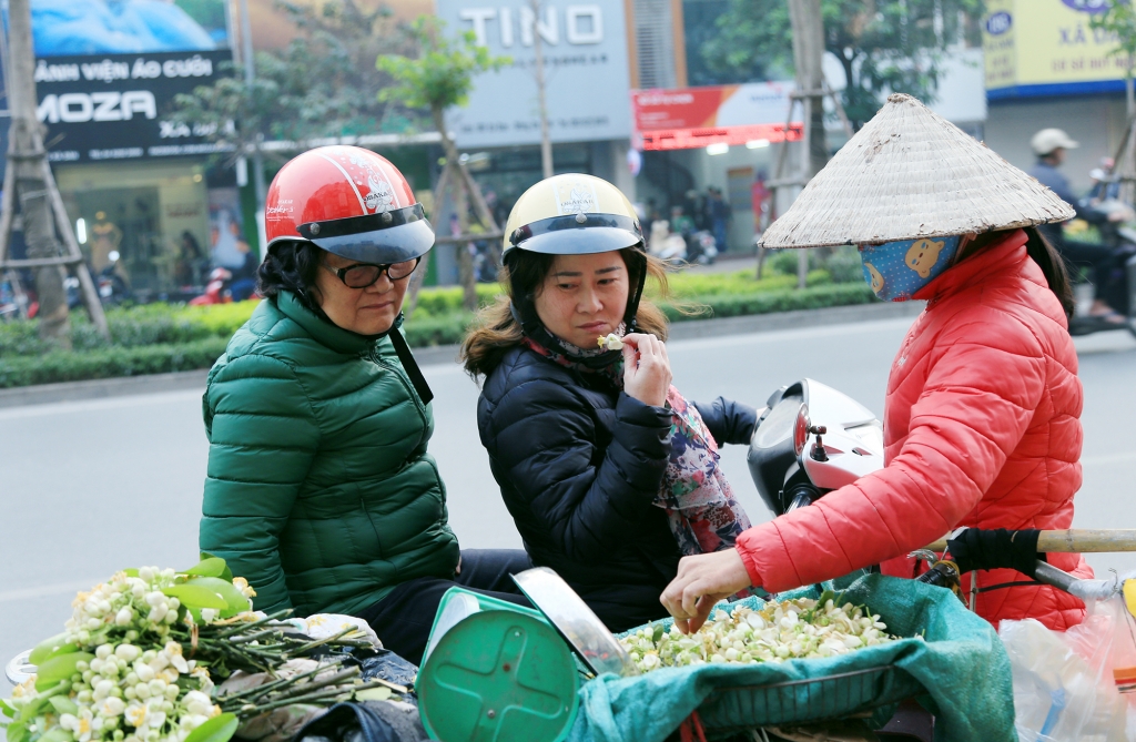 ha noi trang tinh khoi thom ngao ngat nhung ganh hoa buoi dau mua