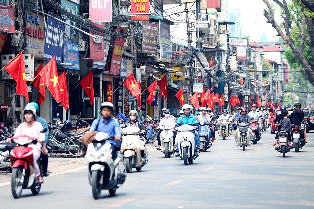 duong pho thu do rop sac do mung ngay thong nhat dat nuoc