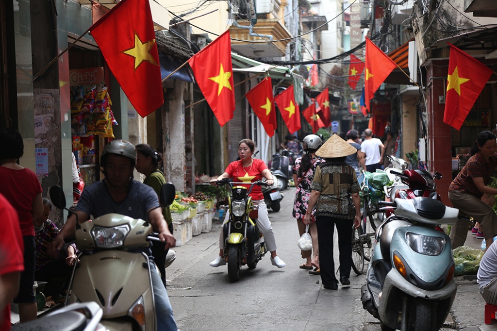 duong pho thu do rop sac do mung ngay thong nhat dat nuoc
