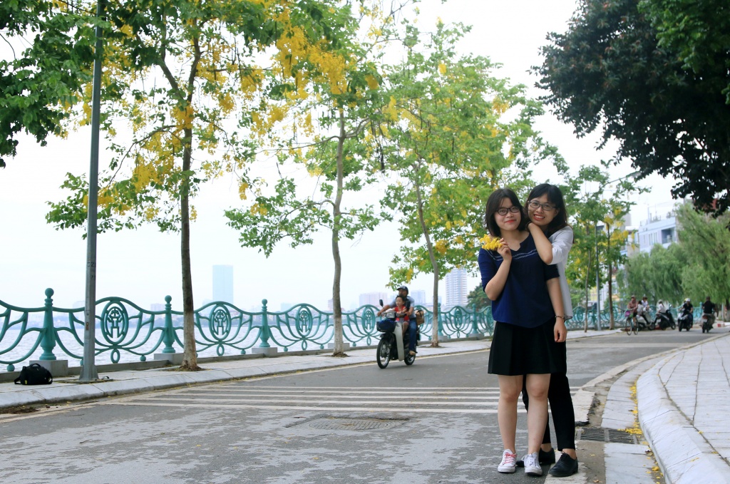 ngan ngo mua muong hoang yen nhuom vang ha noi