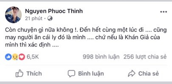 fan lo lang khi noo phuoc thinh bi nem ly trung nguoi khi hat o quan bar