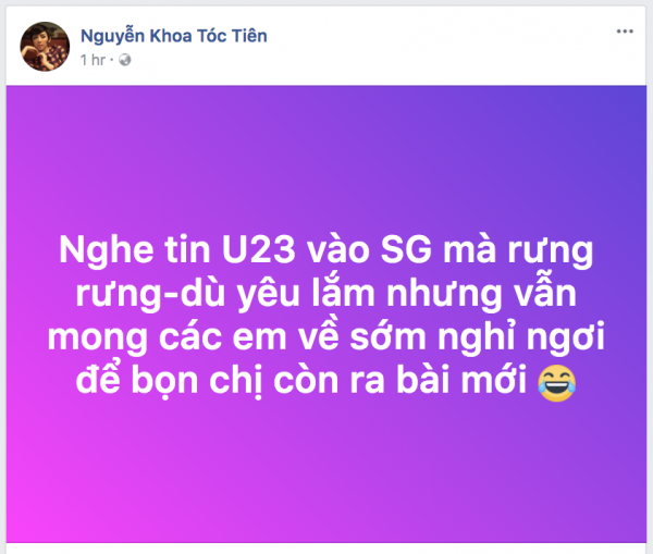 toc tien du yeu nhung mong cac em u23 viet nam som nghi ngoi de chi ra bai moi