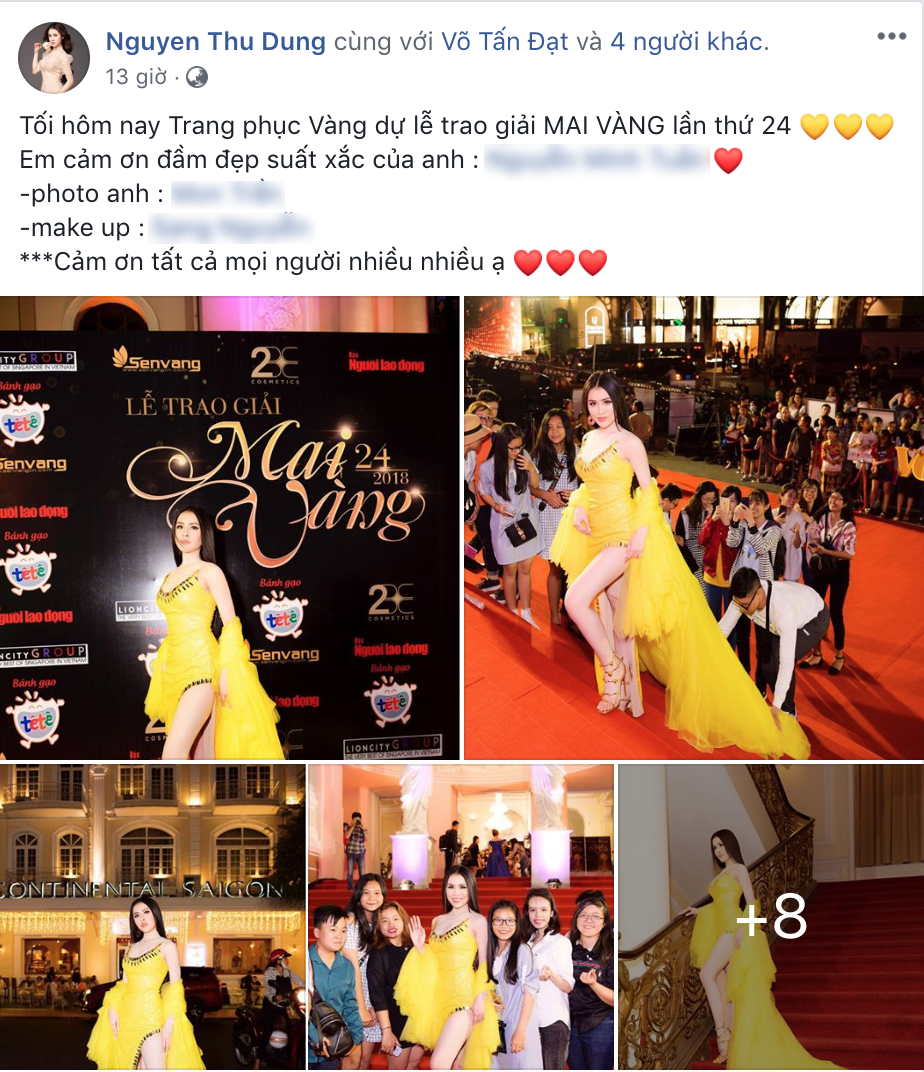 'Á hậu bán dâm' Thư Dung lên tiếng sau khi mặc hớ hênh đến Lễ trao giải Mai Vàng a hau ban dam thu dung len tieng sau khi mac ho henh den le trao giai mai vang