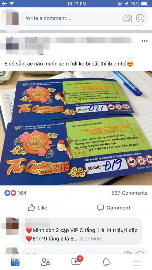 'Sốc nặng' trước giá vé xem Táo Quân tại 'chợ đen': Ngang ngửa với chung kết AFF cup soc nang truoc gia ve xem tao quan tai cho den ngang ngua voi chung ket aff cup