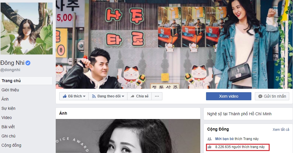 nhung ca si dang so huu luot like fanpage cao ngat nguong