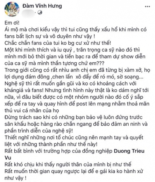duong trieu vu bi sam so dam vinh hung buc xuc rat kho chiu khi nguoi than cua minh bi nhu the