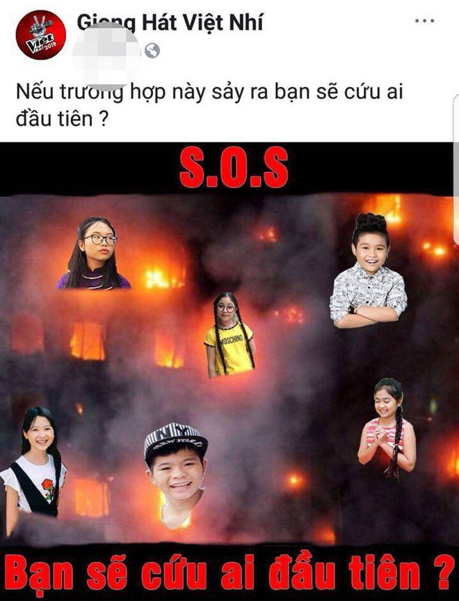 fanpage giong hat viet nhi ghep anh dan thi sinh chim trong hoa hoan
