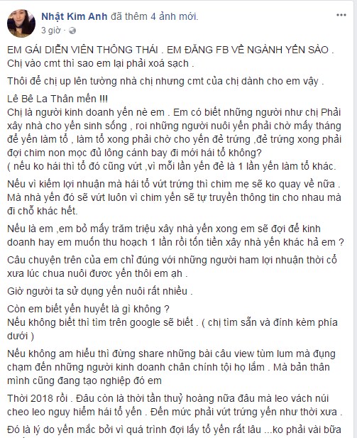 nhat kim anh nhan gui le be la khong biet ve yen thi dung chia se bai cau view roi tao khau nghiep do em