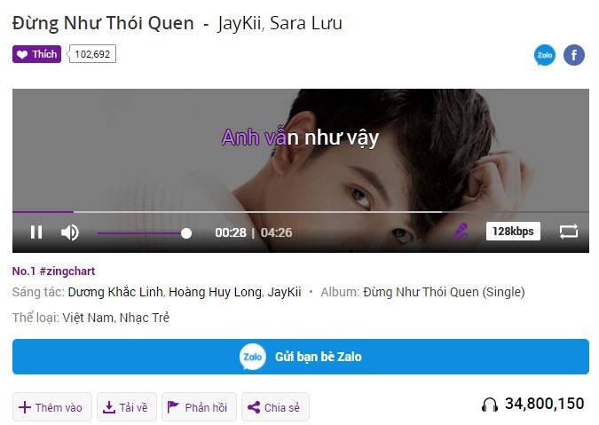 cau tra loi chinh thuc ve tin don dao nhac cua duong khac linh doi voi bai dung nhu thoi quen