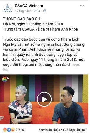 csaga xin loi sau cuoc tro chuyen gay tranh cai voi pham anh khoa