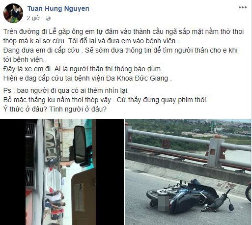 Tốt bụng giúp người, Tuấn Hưng lại bị người nhà nạn nhân trách mắng tot bung giup nguoi tuan hung lai bi nguoi nha nan nhan trach mang