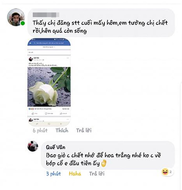 Quế Vân đáp trả khi bị anti-fan đặt cả vòng hoa trắng vì tưởng cô đã chết que van dap tra khi bi anti fan dat ca vong hoa trang vi tuong co da chet