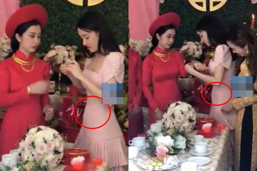 truoc nha phuong nhieu my nhan viet cung bi nghi cuoi chay bau khi mac ao co dau ma bung lum lum