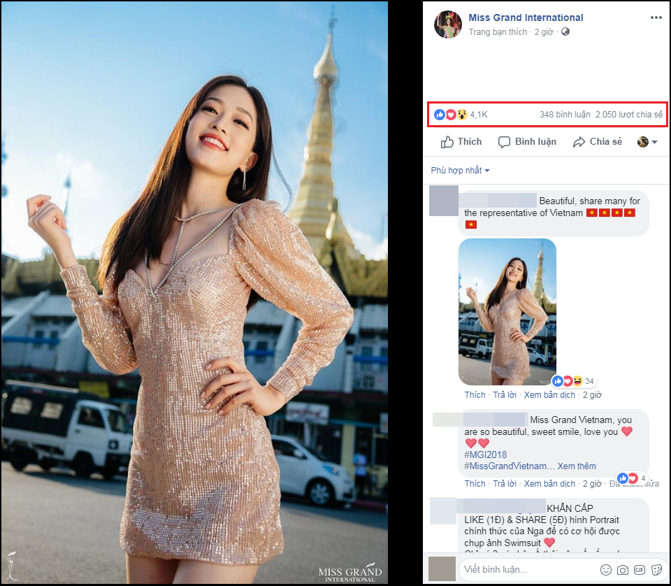 anh chan dung cua bui phuong nga nhan bao like share tai miss grand international 2018