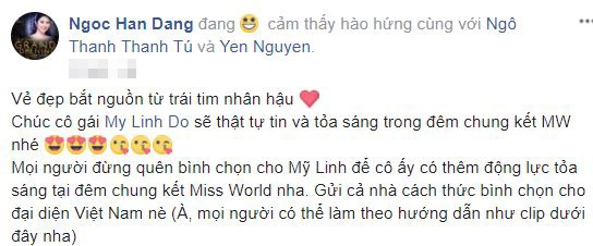 sao viet ram ro dong vien do my linh truoc dem chung ket hoa hau the gioi 2017