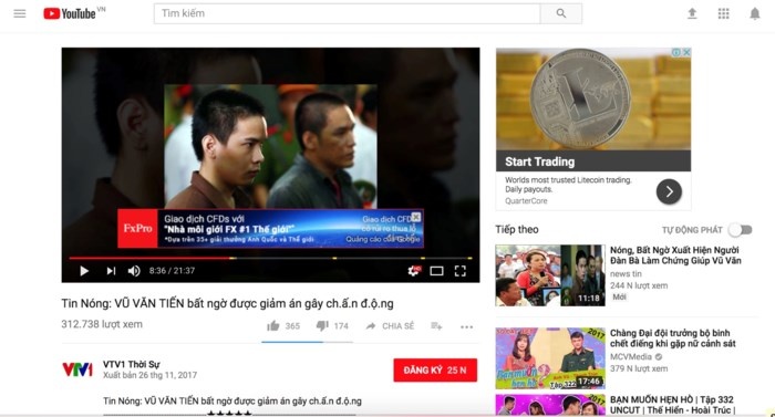 tin gia video au dam tran ngap youtube