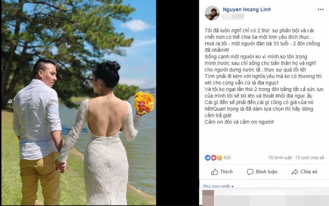 BTV Nguyễn Hoàng Linh hủy kết bạn với hôn phu, chia sẻ đầy tâm trạng: 'Tôi, một người đàn bà 33 tuổi - 2 đời chồng đã nhầm' btv nguyen hoang linh huy ket ban voi hon phu chia se day tam trang toi mot nguoi dan ba 33 tuoi 2 doi chong da nham