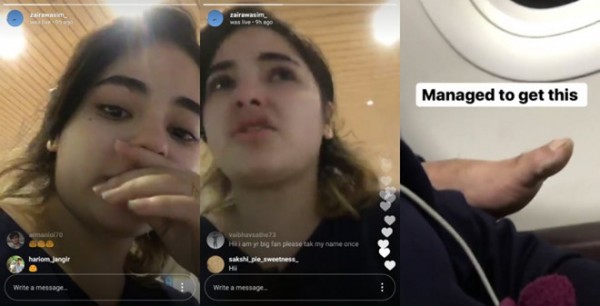 sao nu 17 tuoi an do zaira wasim livestream khi bi sam so hon 2 tieng tren may bay