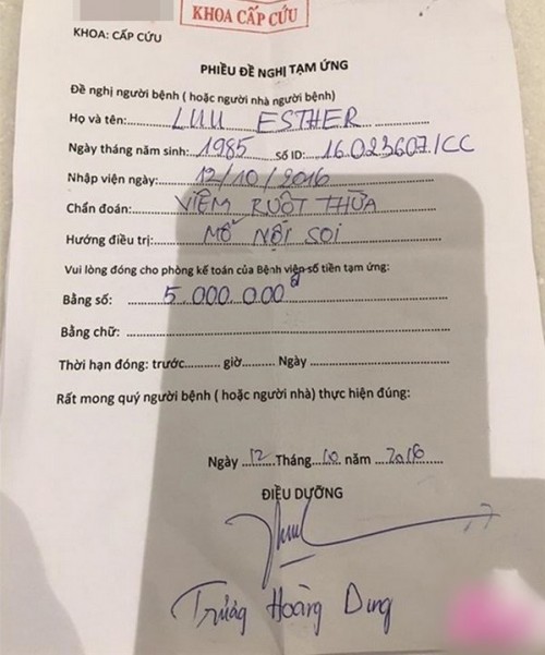 hari won met moi phai nhap vien luc 4 gio sang