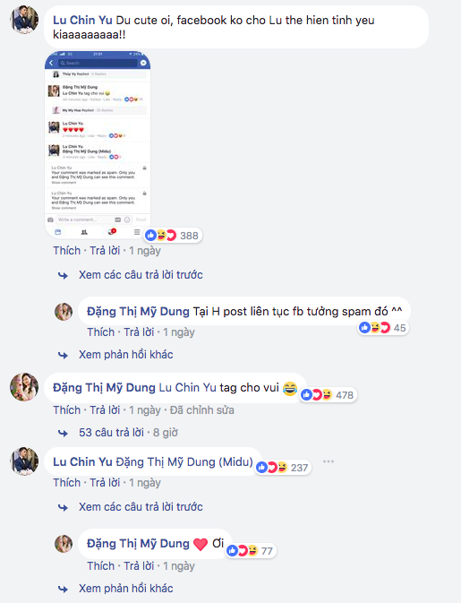 midu va harry lu cong khai the hien tinh cam tren facebook