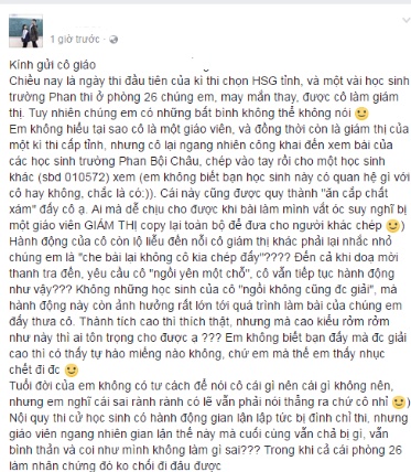 dinh chi giam thi bi to cao gian lan trong ky thi hoc sinh gioi