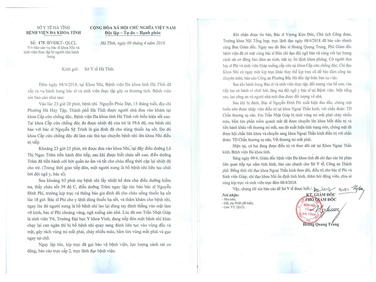 doi tuong danh bac si va thuc tap sinh tung co tien su ve toi co y gay thuong tich