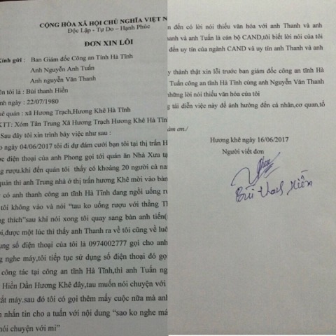 nguoi nhan tin doa giet pho thu truong an ninh dieu tra gui don xin loi