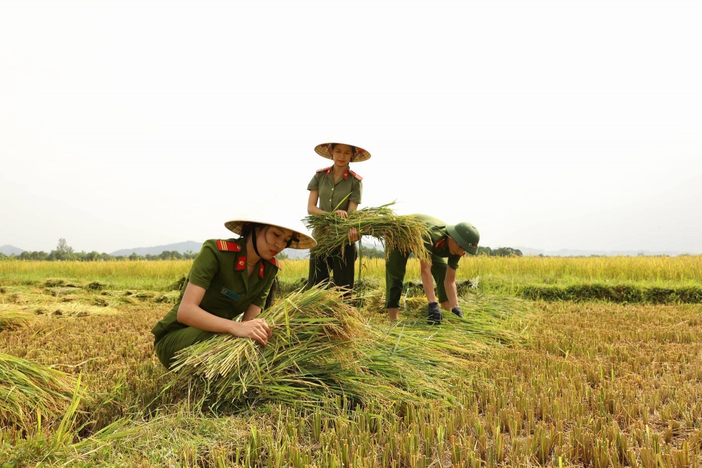 ha tinh hang chuc chien si cong an xuong dong gat lua giup dan chay bao