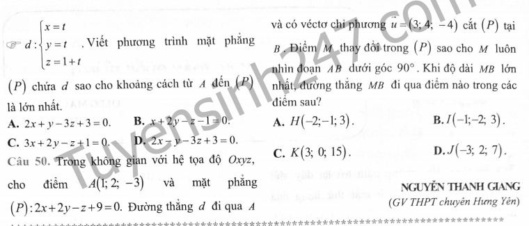 de thi thu thpt quoc gia 2018 lan 4 mon toan tap chi toan hoc tuoi tre