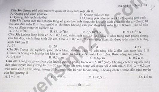 de thi thu thpt quoc gia 2018 lan 1 mon vat ly thpt chuyen khoa hoc tu nhien