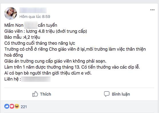 ung vien tho o voi thong tin tuyen giao vien mam non