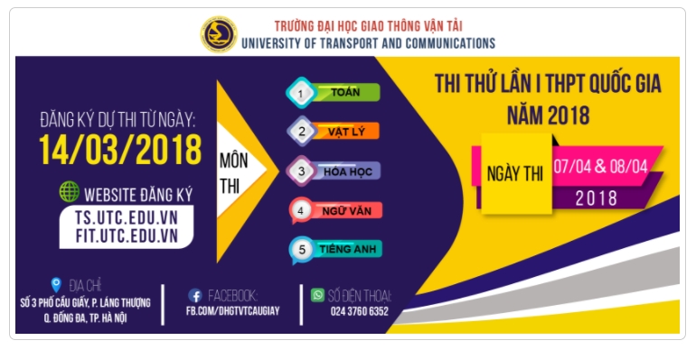 dh giao thong van tai to chuc thi thu thpt quoc gia 2018