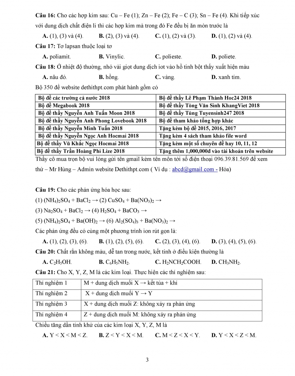 de thi thu thpt quoc gia 2018 mon hoa lan 4 thpt chuyen hung vuong