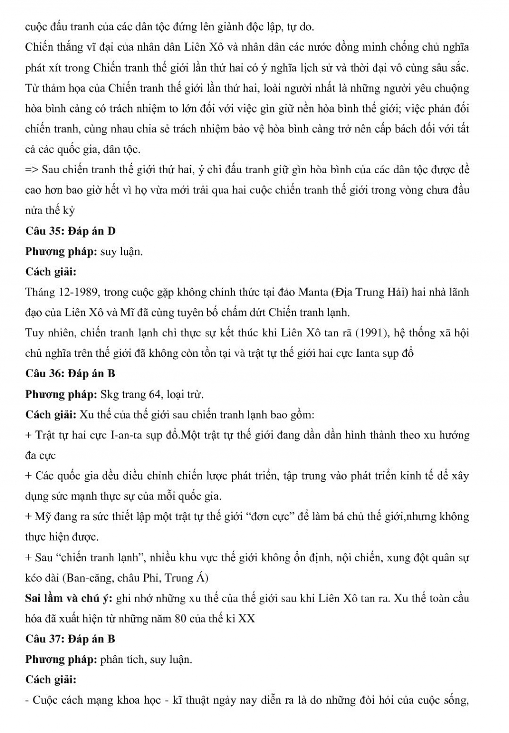 giai chi tiet de thi thu thpt quoc gia 2018 mon su lan 2 thpt chuyen thai binh