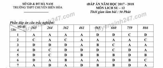 Đề thi thử THPT quốc gia 2018 môn Sử lần 2 cụm trường THPT chuyên - Ảnh 7.