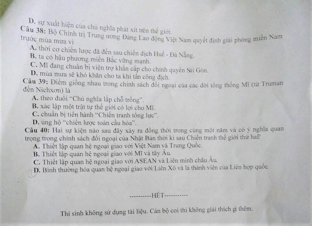 dap an de thi thu thpt quoc gia 2018 mon su so gddt ninh binh
