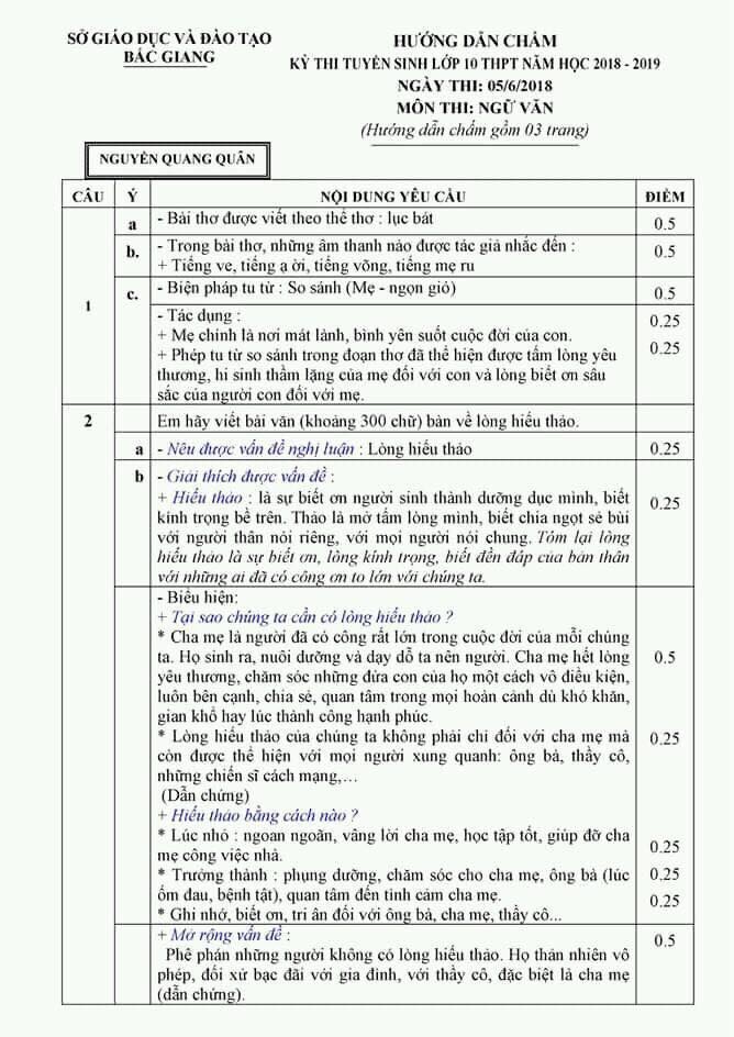 goi y dap an de thi tuyen sinh lop 10 mon van so gddt bac giang 2018