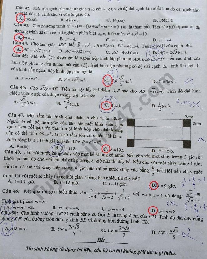 goi y dap an de tuyen sinh lop 10 mon toan so gddt yen bai