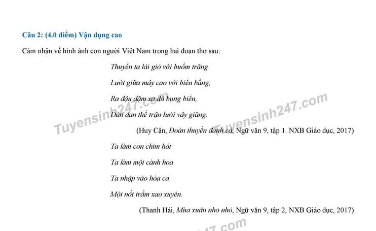 goi y dap an de thi tuyen sinh lop 10 mon van so gddt thai binh 2018
