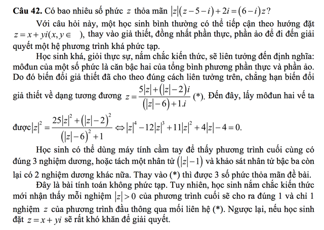 cach giai cau hoi kho nhat trong de thi toan thpt quoc gia gay tranh luan