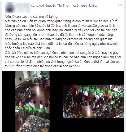 vu co giao mam non cho hoc sinh danh hoi dong chu tich tp ninh binh len tieng